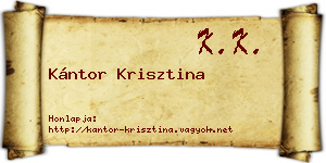 Kántor Krisztina névjegykártya
