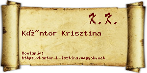 Kántor Krisztina névjegykártya